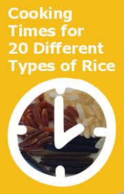 Stove Top Cooking Times For Rice Chart With 20 Different