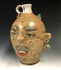 Folk Art Face Jug Pottery