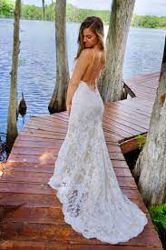 Low Open Back Wedding Dress Backless Bridal Gown Boho Wedding Dress Beach Wedding Dress Lace Wedding Dress Convertible Strap Backless Bridal Gowns Tight Wedding Dress Backless Mermaid Wedding Dresses
