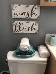 Gray Teal Bathroom Small Apartment Bathroom Etsy Signs Wash Flush Signs Small Apartment Bathroom Gray Bathroom Decor Teal Bathroom