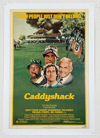 Caddyshack 1 Sheet Movie Poster Original 1980 USA Style A Cinema House Ad  Linen Backed.