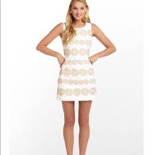 Lilly pulitzer white and gold dress w/ black trim $59 $250 size: Lilly Pulitzer Dresses Lilly Pulitzer White And Gold Dress Poshmark