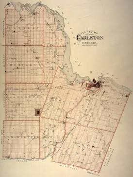 1879 Historical Map of Carleton County Townships, AI generated