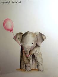 Custom Baby Elephant Painting Original Nursery Watercolor Art Etsy