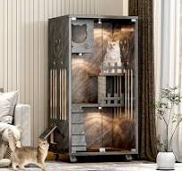Tucker Murphy Pet™ Erlend Wooden Cat Villa, Indoor Cat Enclosure, Enclosed  Cat Haven with Ventilation and Glass Doors & Reviews | Wayfair