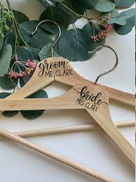 Custom Bridal Hanger Laser Engraved Wedding Hangers Etsy In 2021 Engraved Wedding Hangers Wedding Hangers Personalized Laser Engraved Wedding