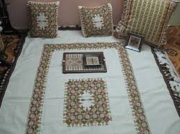 تطريز فلاحي مفرش طاولة وصينية وطفايات سجاير ومخدات Palestinian Embroidery Embroidery Quilts