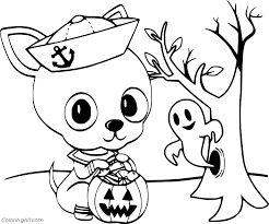 See more ideas about halloween puppy, dog halloween, dog costumes. Cute Puppy Holds A Jack O Lantern With A Ghost Coloring Page Coloringall