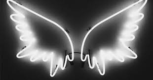 Colorful neon word black background hd neon. Imagen De Black Lights And Angel Wallpaper Iphone Neon Black And White Wallpaper Black And White Picture Wall