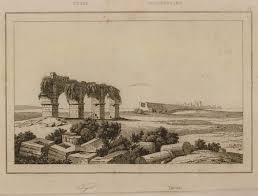 أنقاض صور القديمة في لبنان 1835 the ruins of ancient tyre in lebanon 1935 painting art ancient