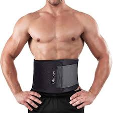 Glamore Waist Trimmer Abdominal Fitness Workout Slimming Sweat Belt Fully Adjustable Impact Resistant Exer Waist Trainer For Men Sweat Belt Waist Trimmer Belt
