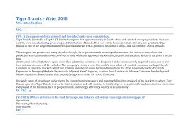 Https Www Tigerbrands Com Media Files Sustainability Report2018 Tiger Brands Water Disclosure 2018 Pdf