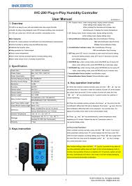 Ihc 200 Plug N Play Humidity Controller User Manual