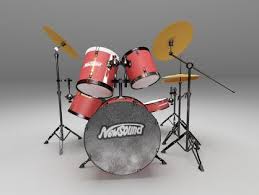 Drum Set With Cymbals Free 3d Model Drum Set Drums Cymbals