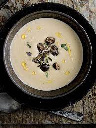 Roast Jerusalem Artichoke Chestnut And Thyme Soup Recipe Chestnut Recipes Jerusalem Artichoke Recipe Artichoke Recipes