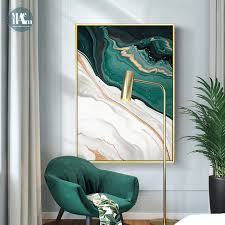 See more ideas about bedroom pictures, marble iphone wallpaper, photo wall gallery. Decor Modern Abstract Gold Foil Lines Green Canvas Art Paintings For Living Room Bedroom Posters Alsupersales