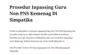 1 702 kurang dari satu menit. Prosedur Inpassing Guru Non Pns Kemenag Di Simpatika Mitra Kuliah