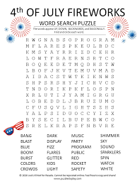 4th of july word search puzzles puzzles to play