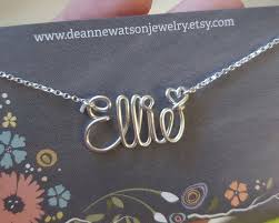 Wire Name Necklace Silver, Personalized Gift Ideas. Deanne Watson Jewelry