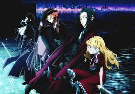Bungou Stray Dogs Port Mafia Official Art Akutagawa Ryunosuke Chuuya Nakahara Mori Ougai Elise Bungo Stray Dogs Stray Dogs Anime Bungou Stray Dogs