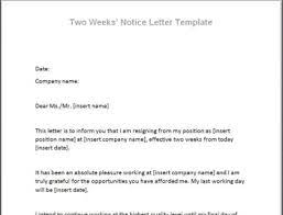 Fillable 2 week notice letter examples. Two Weeks Notice Letter