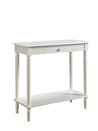 Convenience Concepts French Country Hall Table With Drawer And Shelf White Hall Table Convenience Concepts Sofa Table With Drawers