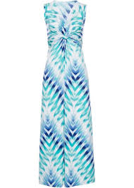 Tendance robe longue estivale à boyardville ! Robe Longue Estivale Avec Lien A Nouer A La Taille Bleu Ciel Bleu Saphir Imprime