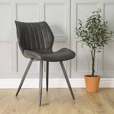 Find great deals on ebay for modern leather dining chairs. Alzira Dining Chairs Grey Faux Leather Set Of Two