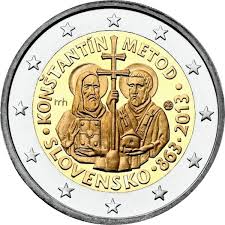 Sammelzelle sammlung münzen euro slowakei , #2euromünze. 2013 1150 Jahrestag Der Byzantinischen Mission Durch Kyrill Und Method Zwei Euro Com