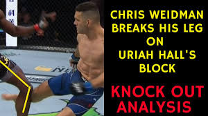 Break chris hall leg uriah weidman. Chris Weidman Breaks His Leg On Uriah Hall S Block Ko Analysis