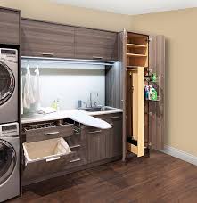 Melamine Laundry Room Cabinets With Hidden Pop Up Ironing Board Modern Laundry Room Modern Laundry Rooms Laundry Room Design Laundry Room Decor