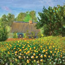 40 flower field paintings ranked in order of popularity and relevancy. Painting Old House With Orange Wildflowers Fl Valery Rybakow Icanvas