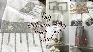 If you have a towel rack in the bathroom, you can level up. Bathroom Decor Ideas Diy Glam Decorative Towels Diy Dollar Tree Bathroom Towel Holder Youtube