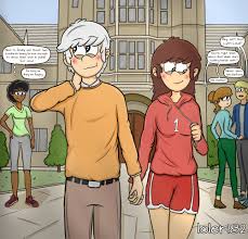 Loler182 on X: Word around campus is that all-star athlete, Lynn Loud Jr.,  has been seen hanging out with a certain white-haired boy. Nobody knows why  shed date some random unknown fresher