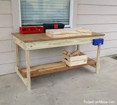 There are color photos, a supply list, and complete directions so you can build it yourself. Kids Workbench Plans Build Your Own Kids Woodworking Space Frugal Fun For Boys And Girls