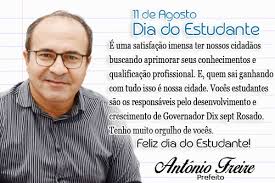 Jun 07, 2021 · whindersson nunes, 26, e sua noiva, maria lina, fizeram tatuagens em homenagem ao filho joão miguel, que morreu no último dia 31 após nascer prematuro. Dia Do Estudante Mensagem Do Prefeito E Da Secretaria De Educacao Prefeitura De Governador Dix Sept Rosado