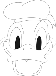 Donald listening to a seashell. Donald Mask Printable Coloring Page For Kids