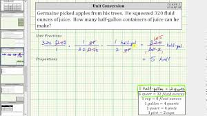 convert fluid ounces to half gallons using unit fractions and proportions cc 6 rp 3