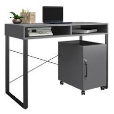Brenton Studio Bexler 42 W Desk With Mobile Cart Grayblack Office Depot In 2020 Desk Home Desk Desk Styling