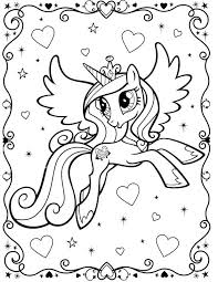 My Little Pony Unicorn Coloring Page With Border Hearts Glitter And Stars I Edited Out Unicorn Coloring Pages My Little Pony Unicorn Valentine Coloring Pages