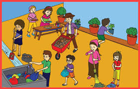 Gotong royong adalah kerja bersama, memeras keringat secara bersama, dan perjuangan saling bantu membantu secara bersama. Kartun Gambar Sketsa Gotong Royong Di Sekolah