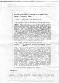 Cu hvc b şi manifestări extrahepatice diagnosticate primar (boli autoimune, manifestări cutanate, vasculare, boli endocrine, etc. Pdf Incidenta Manifestarilor Extrahepatice In Hepatita Cronica Virala C