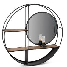 Check spelling or type a new query. 28 25 Black And Brown Unique Round Metal Wall Shelf With Round Mirror Walmart Com Walmart Com