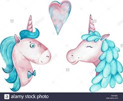 A fabled creature symbolic of virginity and usually represented as a horse with a single straight spiraled horn projecting from its forehead. Cute Aquarell Einhorn Clipart Isoliert Baumschule Einhorner Abbildung Prinzessin Einhorner Poster Trendy Wunder Rosa Cartoon Pferd Stockfotografie Alamy