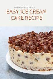 Easy Ice Cream Cake Recipe Recipe Easy Ice Cream Cake Homemade Ice Cream Cake Ice Cream Cake Recipe