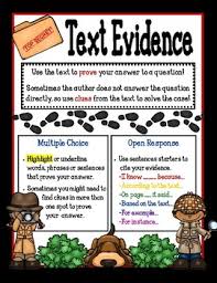 Anchor Charts For Citing Text Evidence Worksheets Teaching