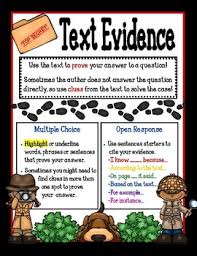 anchor charts for citing text evidence worksheets teaching