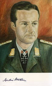 Luftwaffe Ace Martin Meisel Kc Signed Black And White