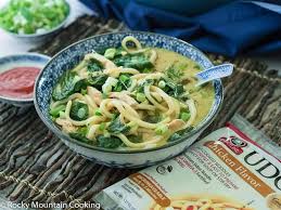 This easy homemade chicken noodle soup recipe is healthy, satisfying, and tastes incredible. Thai Chicken Udon Noodle Soup Rocky Mountain Cooking