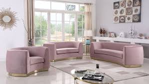 Julian Living Room Set Pink Gold 1stopbedrooms